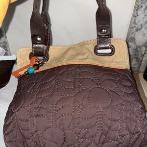 Rare FOSSIL quilted  KEY PER BAG (vintage fossil purse)